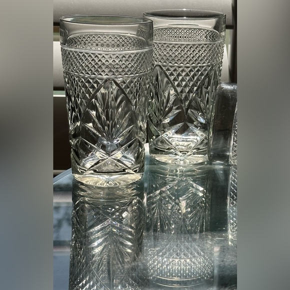 Set of 5 Highball Glass Antique Clear Pressed Pattern glasses - Picture 7 of 9
